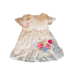 Girls Gorgeous Ivory Overlay Easter Dress Custom Design 1/1 Exclusive OOAK Rare